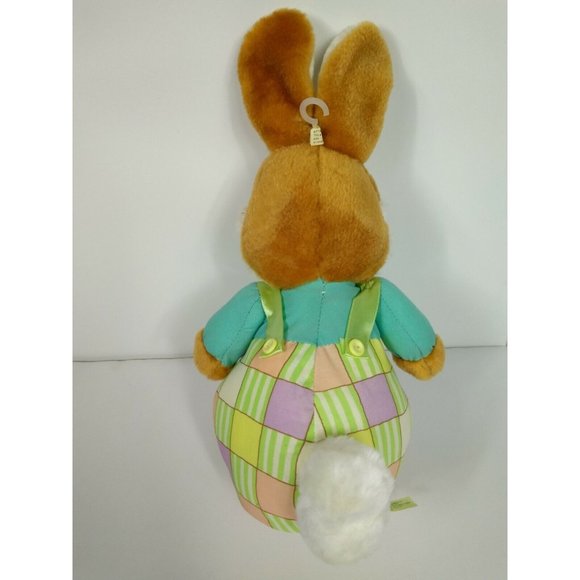 Vintage 1989 Bloomer Bunny Rabbit Plushie Stuffed Animal w/Blank- A Hug For Card - Picture 4 of 11